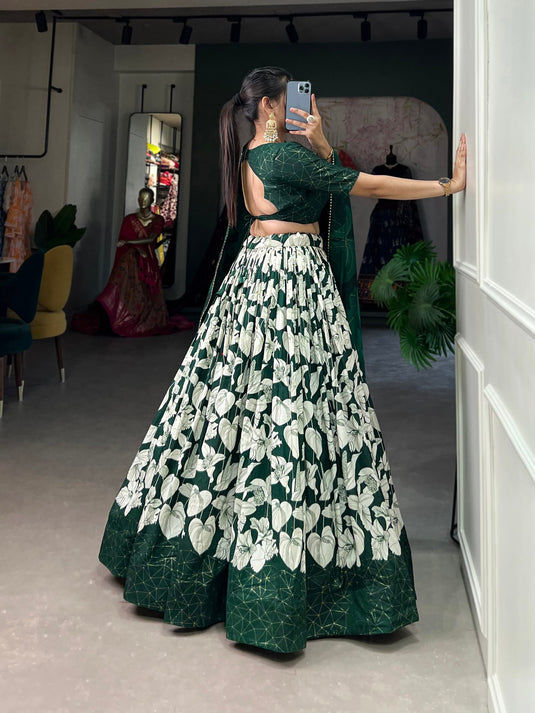 Pretty Lehenga Choli For Festival Season Chaniya Choli With Beautiful Foil Print